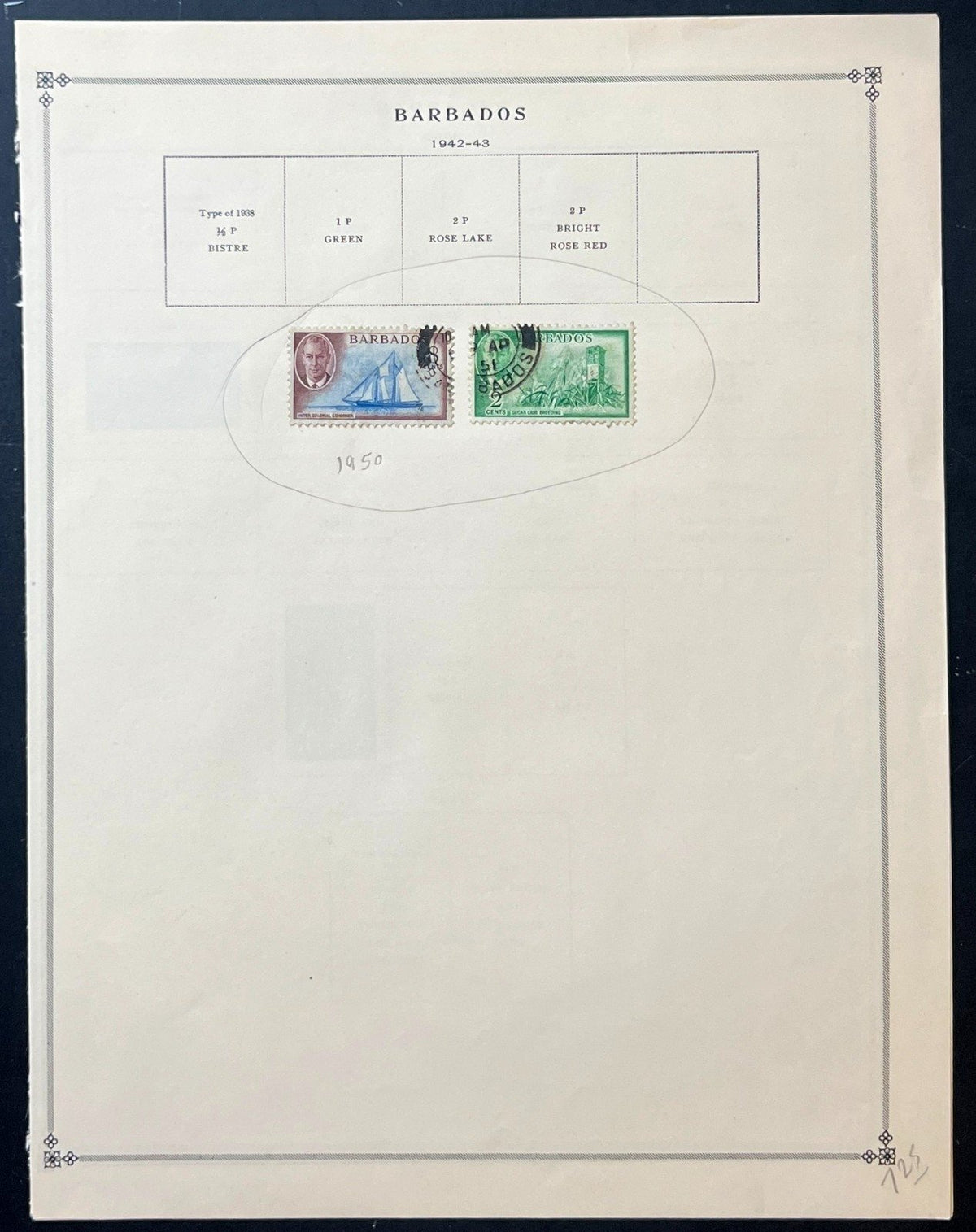 Barbados Stamp Collection Album Pages Used 1882-1970 ZAYIX