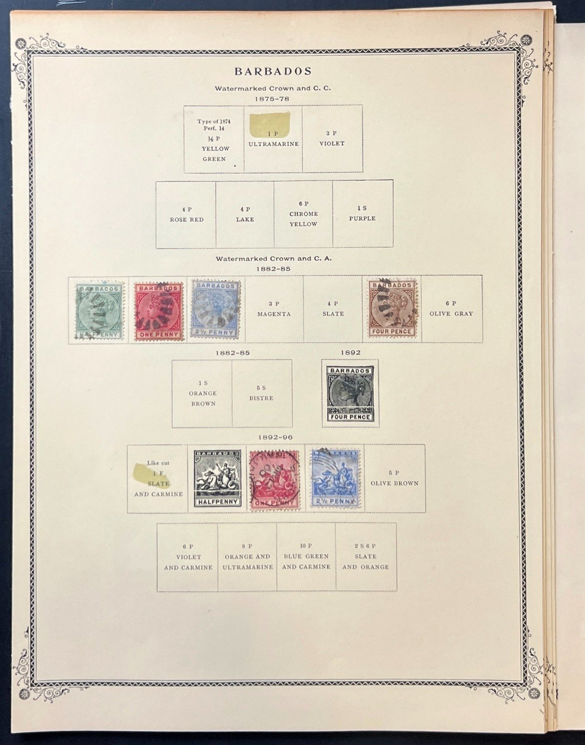 Barbados Stamp Collection Album Pages Used 1882-1970 ZAYIX