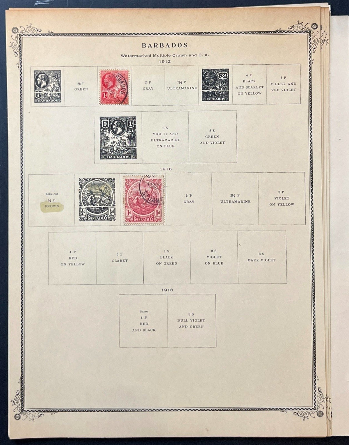 Barbados Stamp Collection Album Pages Used 1882-1970 ZAYIX