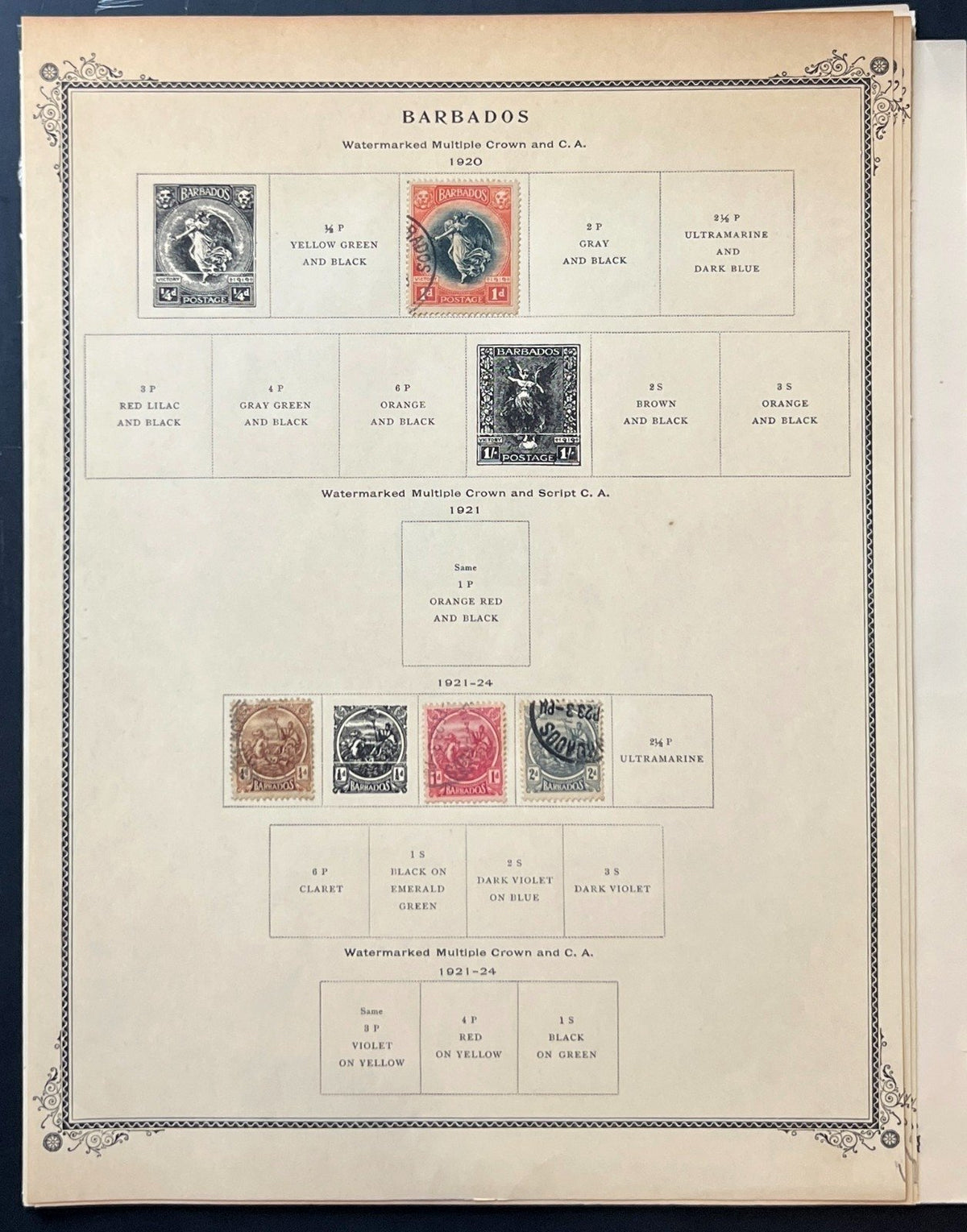 Barbados Stamp Collection Album Pages Used 1882-1970 ZAYIX