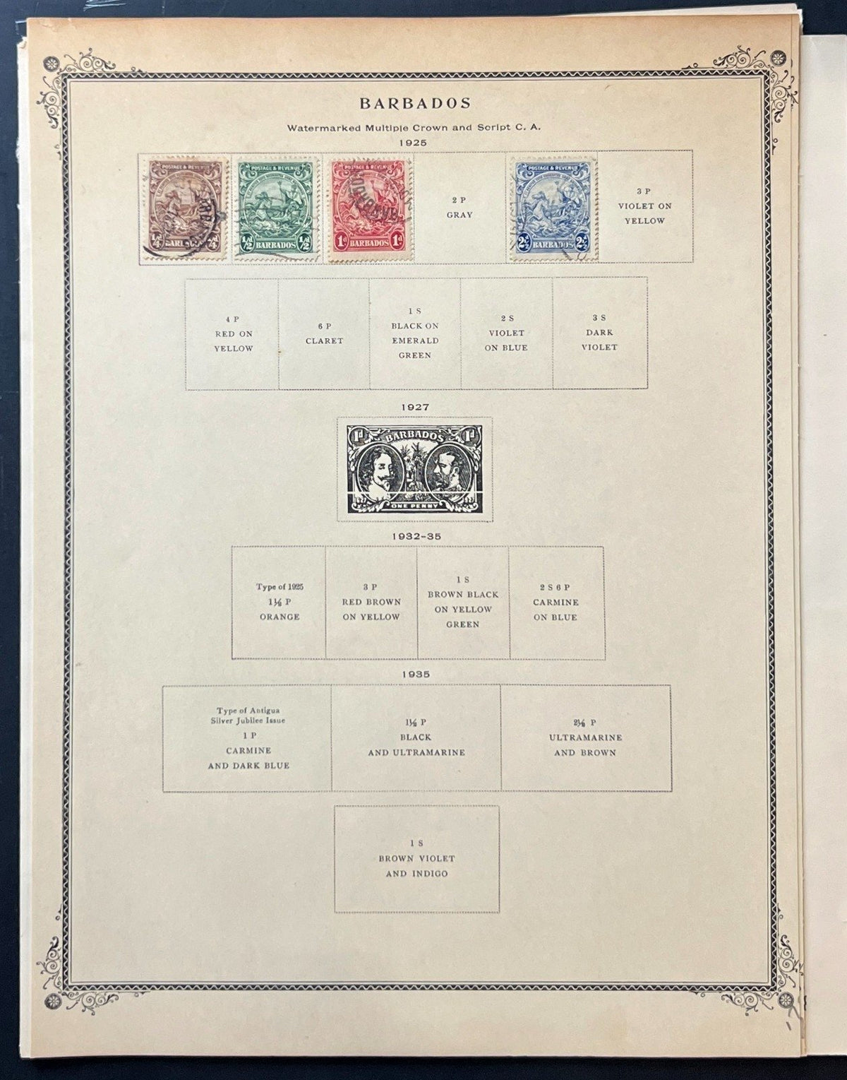 Barbados Stamp Collection Album Pages Used 1882-1970 ZAYIX