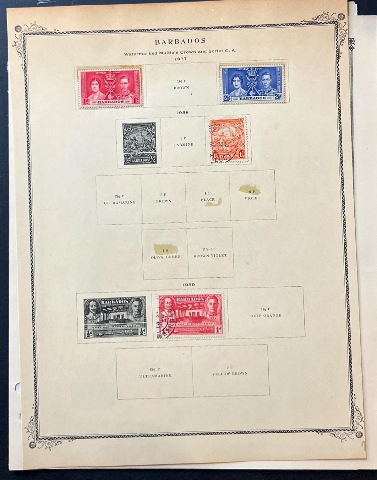 Barbados Stamp Collection Album Pages Used 1882-1970 ZAYIX