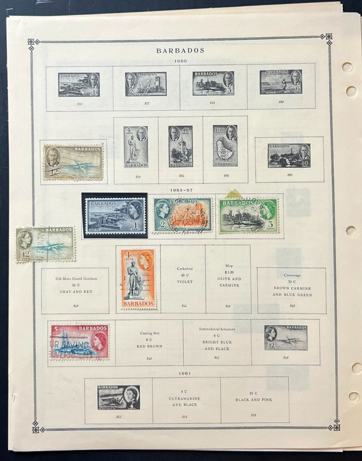 Barbados Stamp Collection Album Pages Used 1882-1970 ZAYIX
