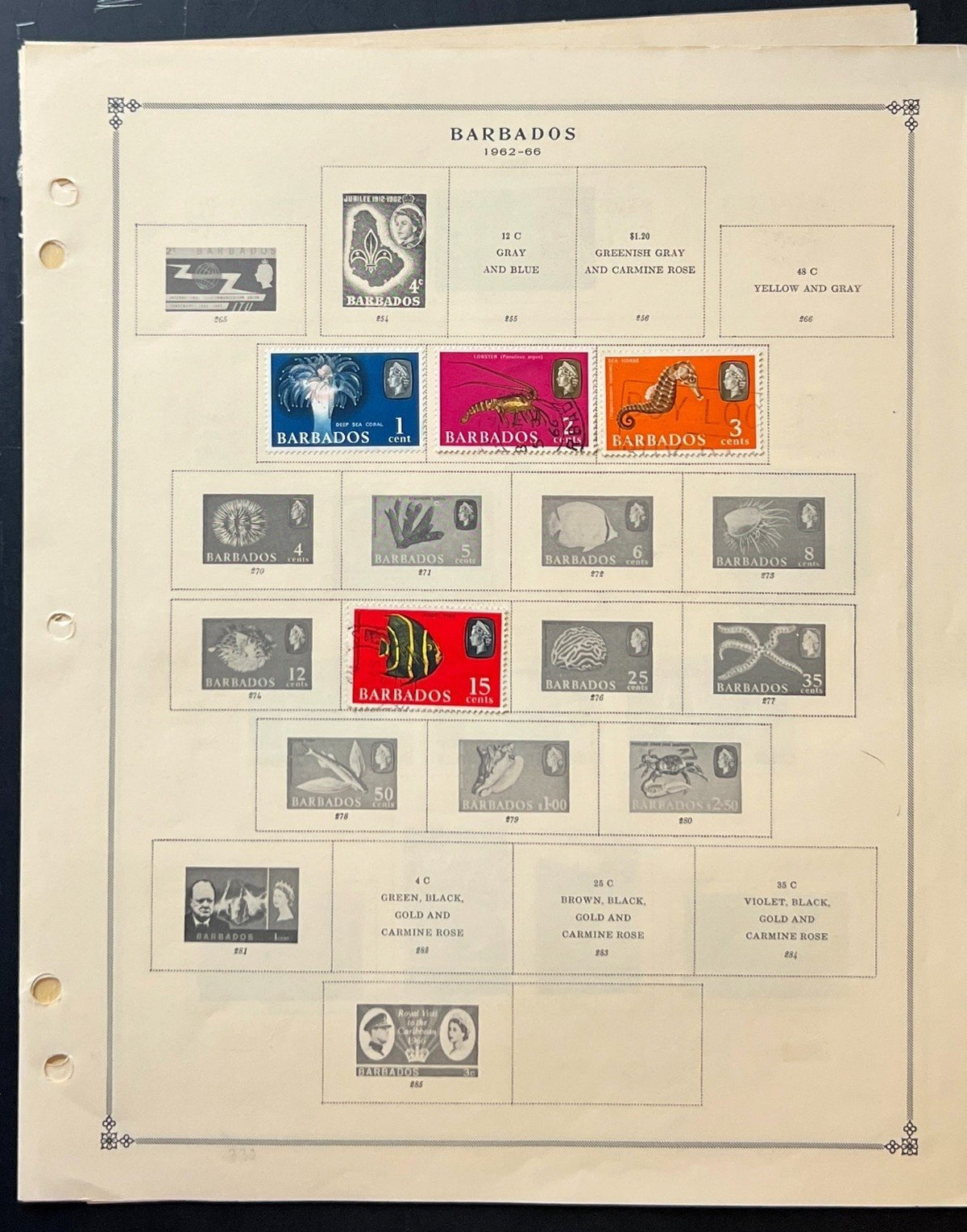 Barbados Stamp Collection Album Pages Used 1882-1970 ZAYIX