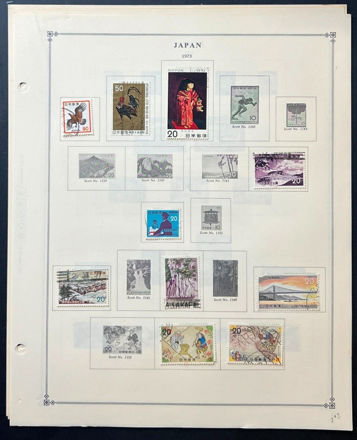 Japan Stamp Collection Album Pages Mint Hinged & Used 1944-1976 ZAYIX