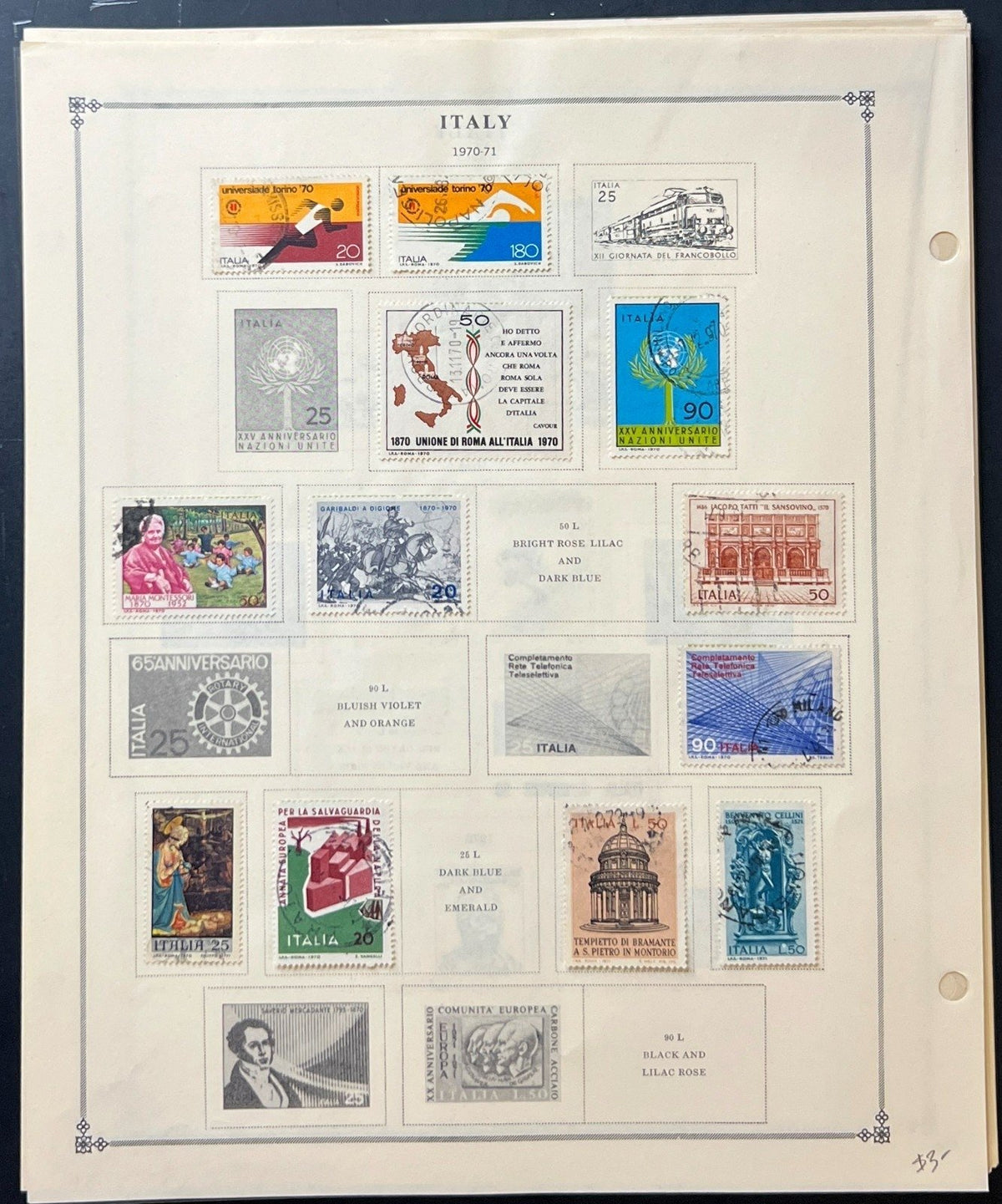 Italy Stamp Collection Album Pages Used 1969-1986 ZAYIX