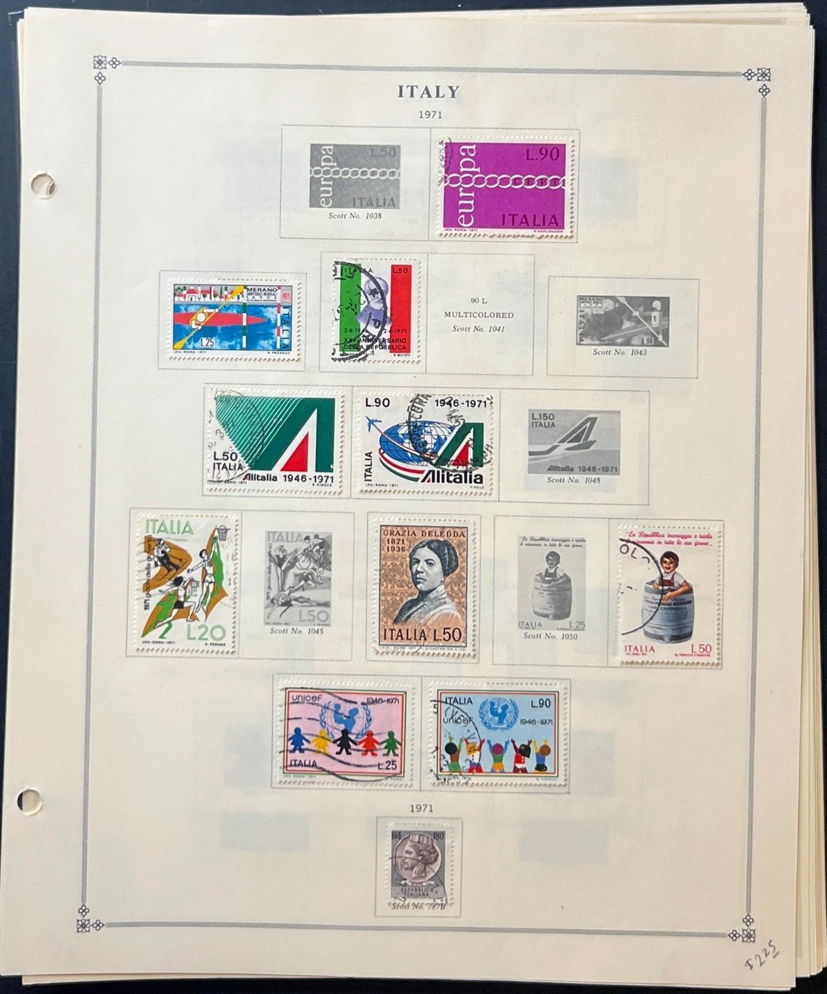 Italy Stamp Collection Album Pages Used 1969-1986 ZAYIX