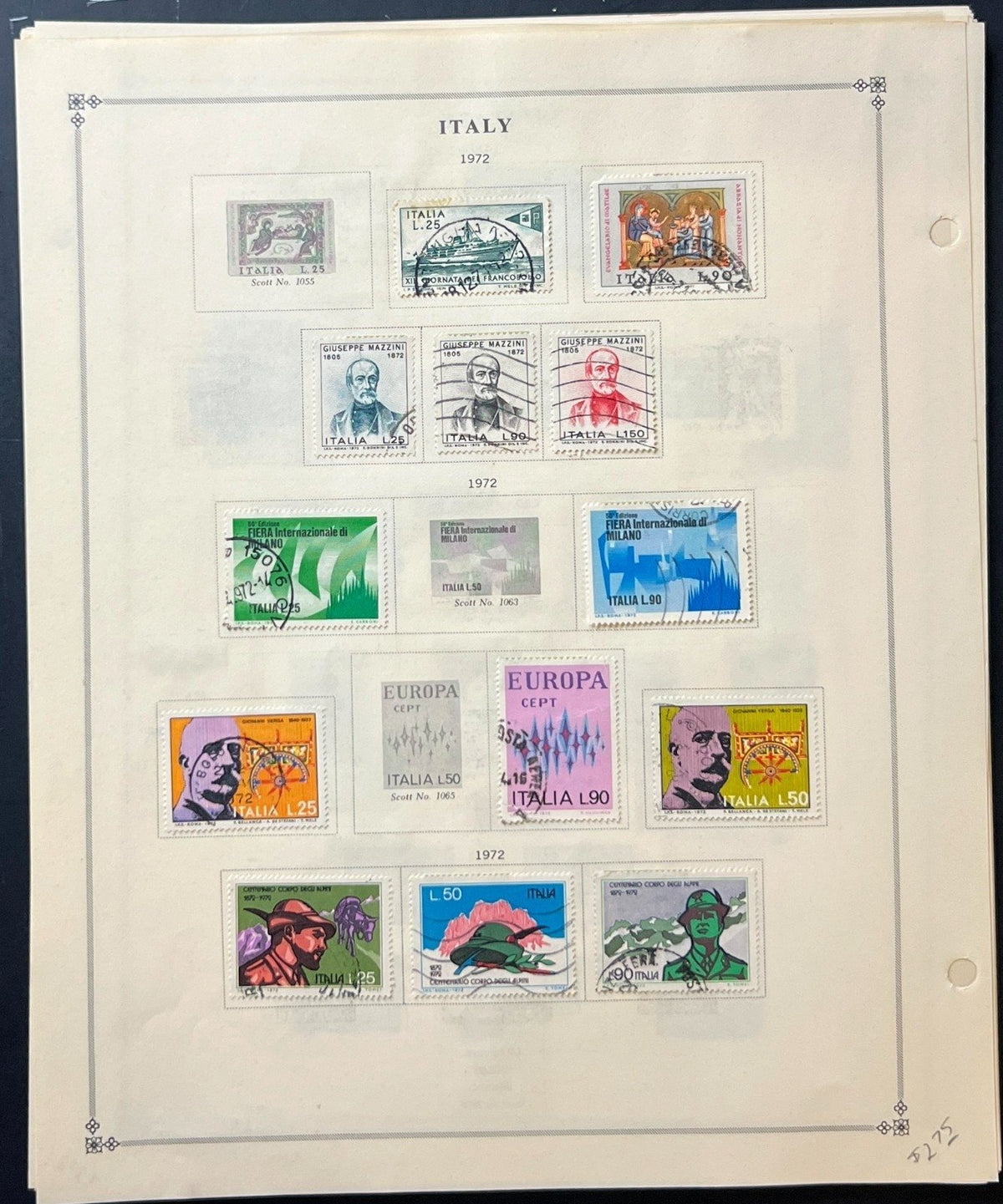 Italy Stamp Collection Album Pages Used 1969-1986 ZAYIX