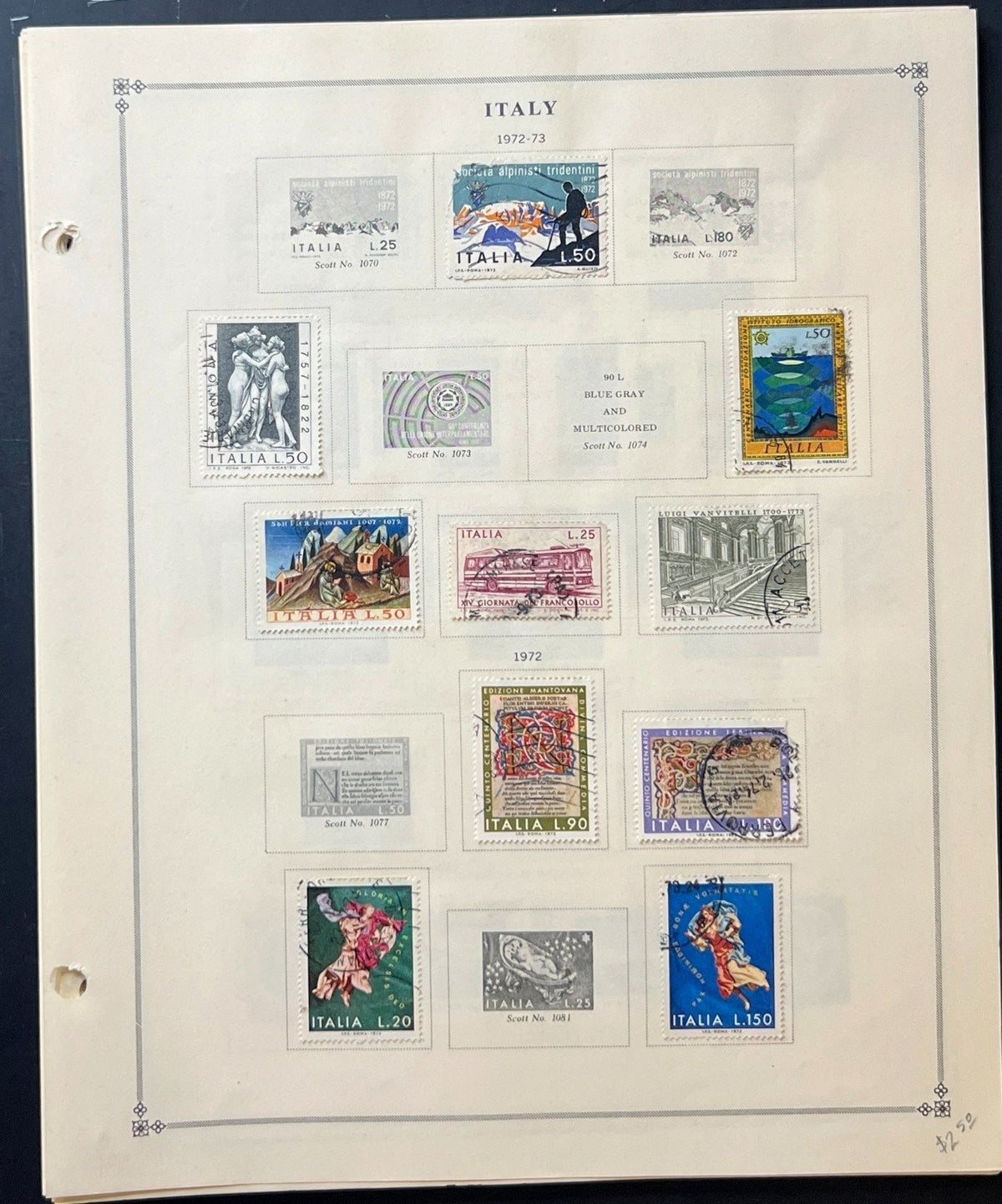 Italy Stamp Collection Album Pages Used 1969-1986 ZAYIX