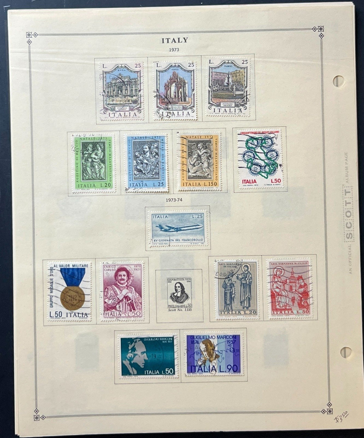 Italy Stamp Collection Album Pages Used 1969-1986 ZAYIX
