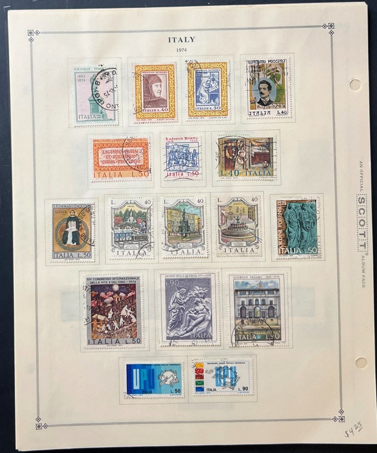 Italy Stamp Collection Album Pages Used 1969-1986 ZAYIX