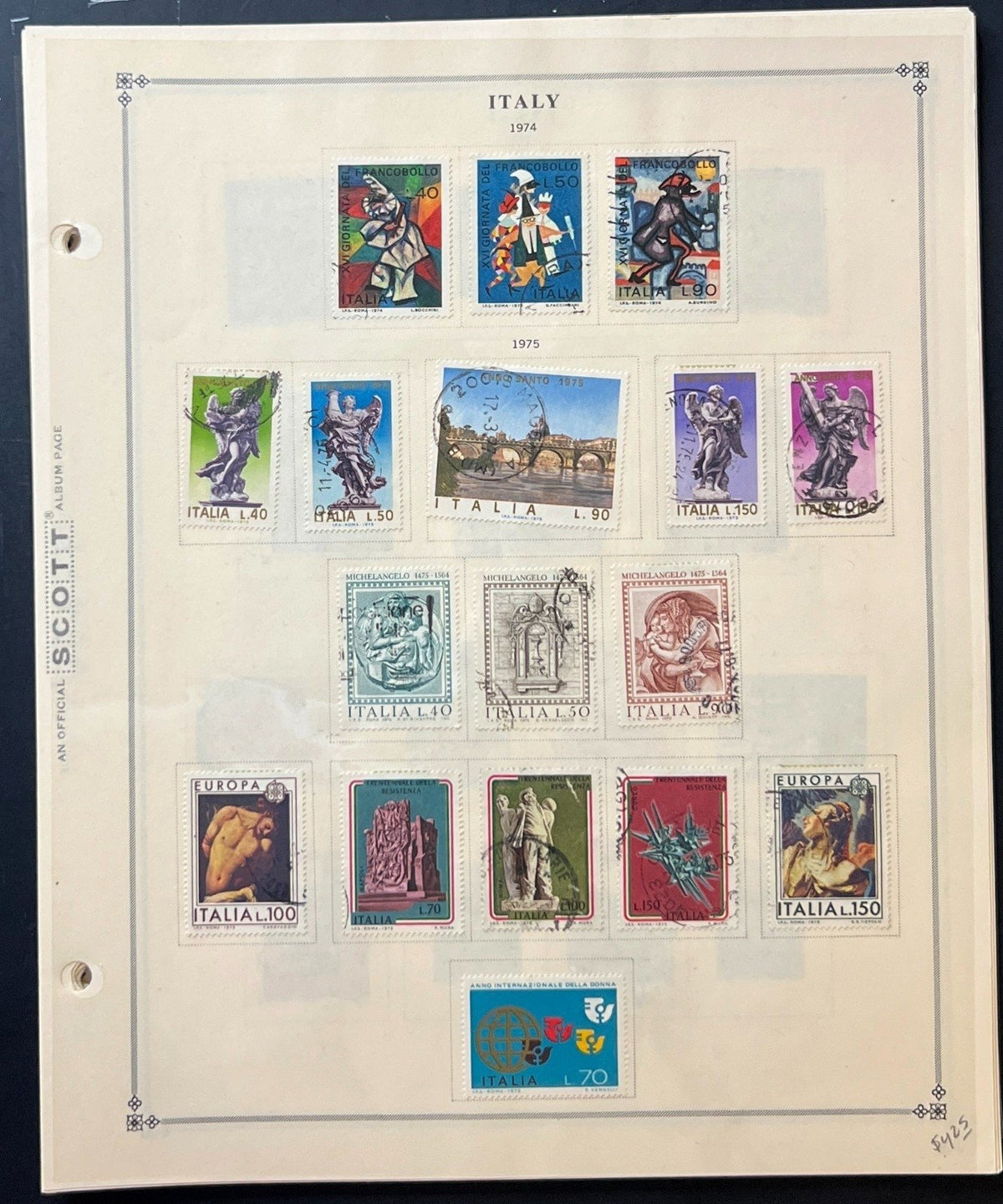 Italy Stamp Collection Album Pages Used 1969-1986 ZAYIX