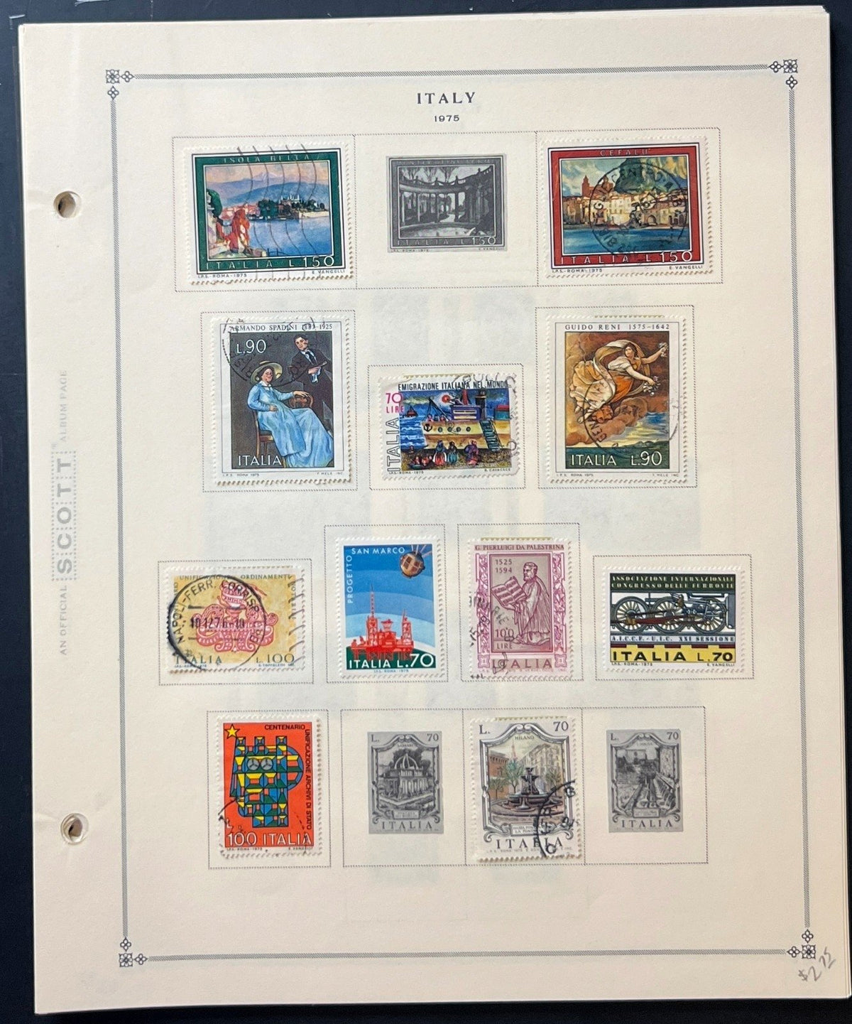 Italy Stamp Collection Album Pages Used 1969-1986 ZAYIX