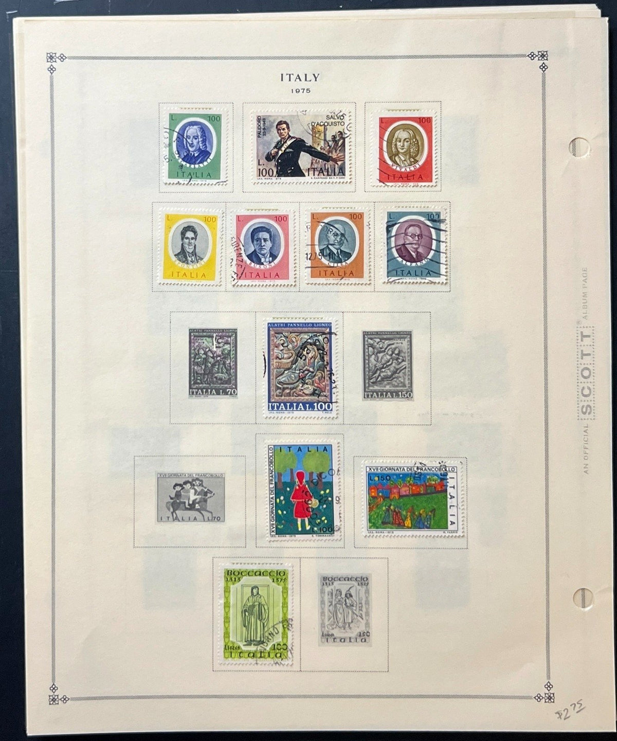 Italy Stamp Collection Album Pages Used 1969-1986 ZAYIX