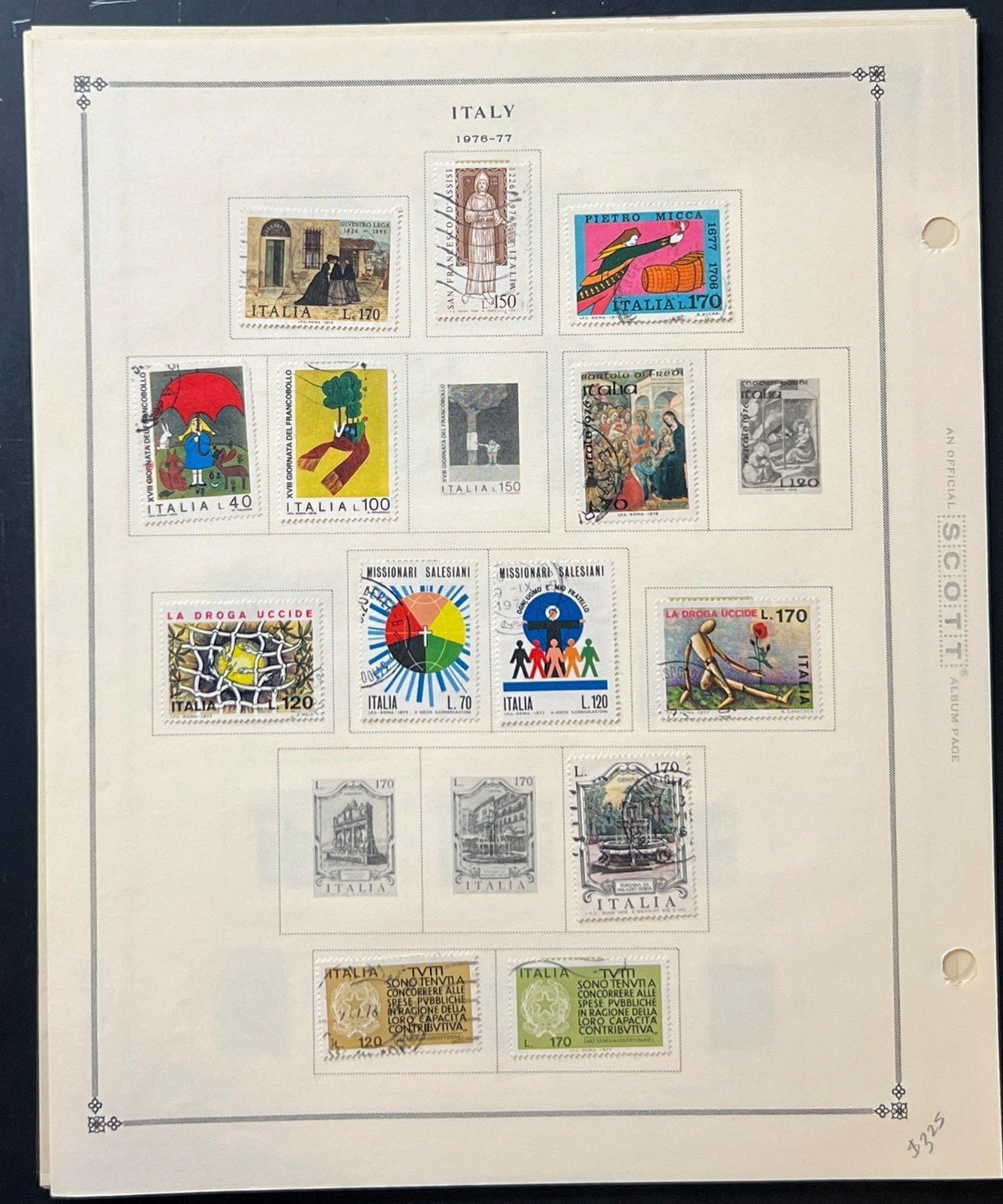 Italy Stamp Collection Album Pages Used 1969-1986 ZAYIX