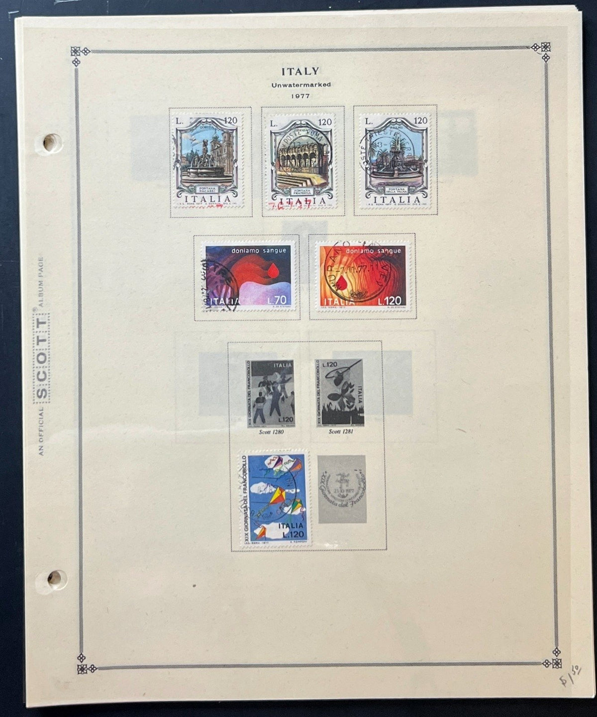 Italy Stamp Collection Album Pages Used 1969-1986 ZAYIX