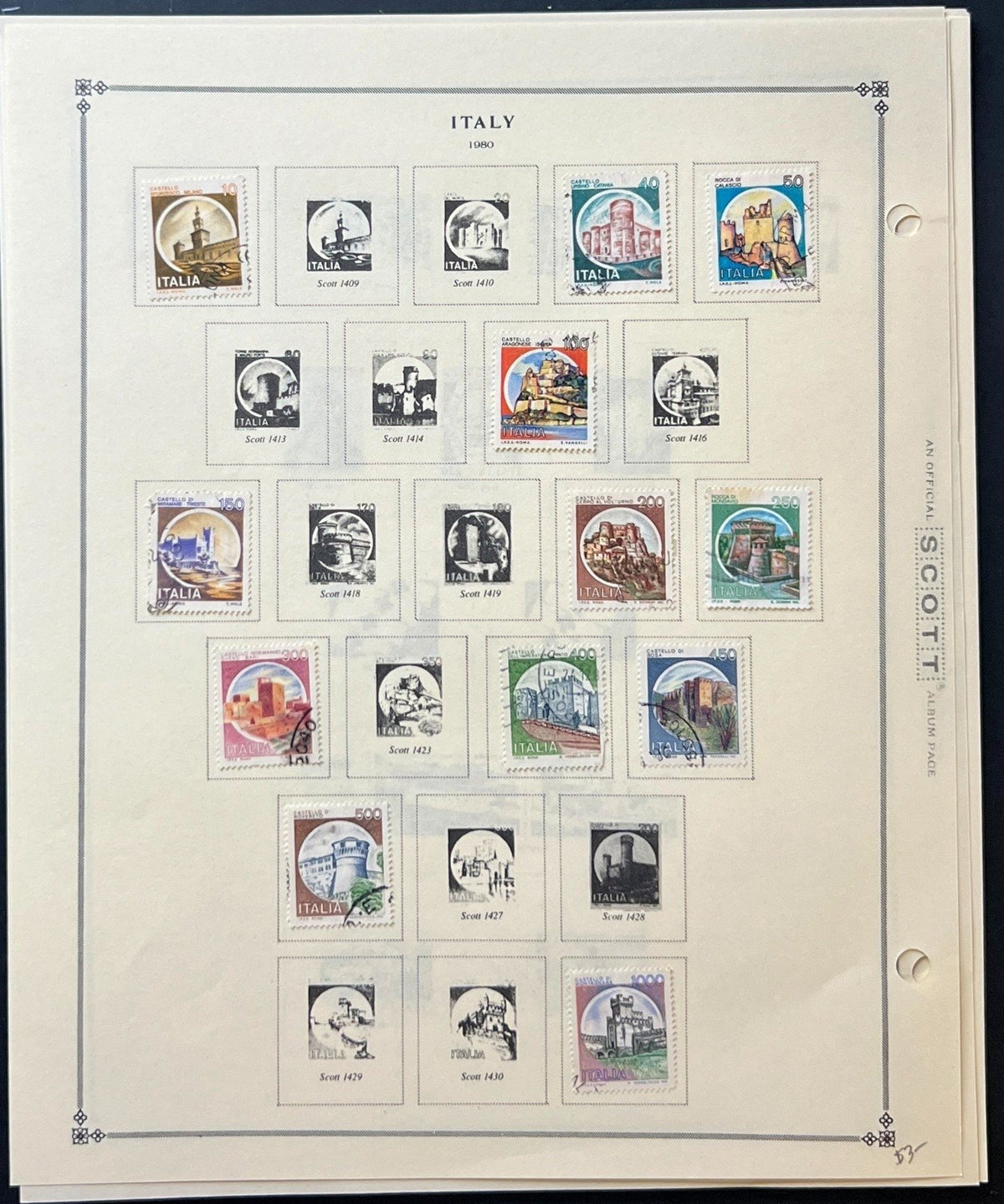 Italy Stamp Collection Album Pages Used 1969-1986 ZAYIX