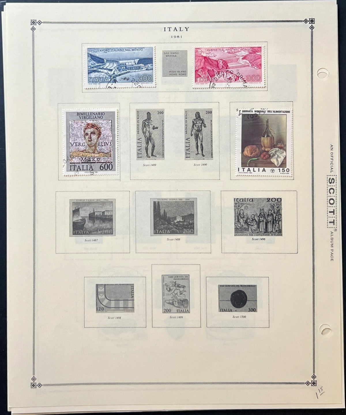 Italy Stamp Collection Album Pages Used 1969-1986 ZAYIX