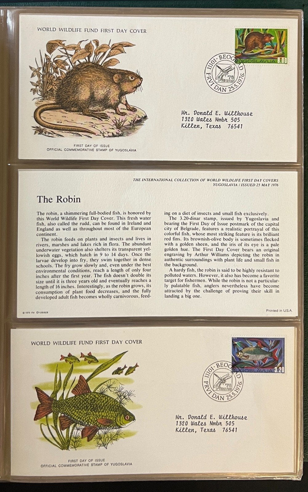 International World Wildlife First Day Cover Collection 57 Covers 1976 ZAYIX