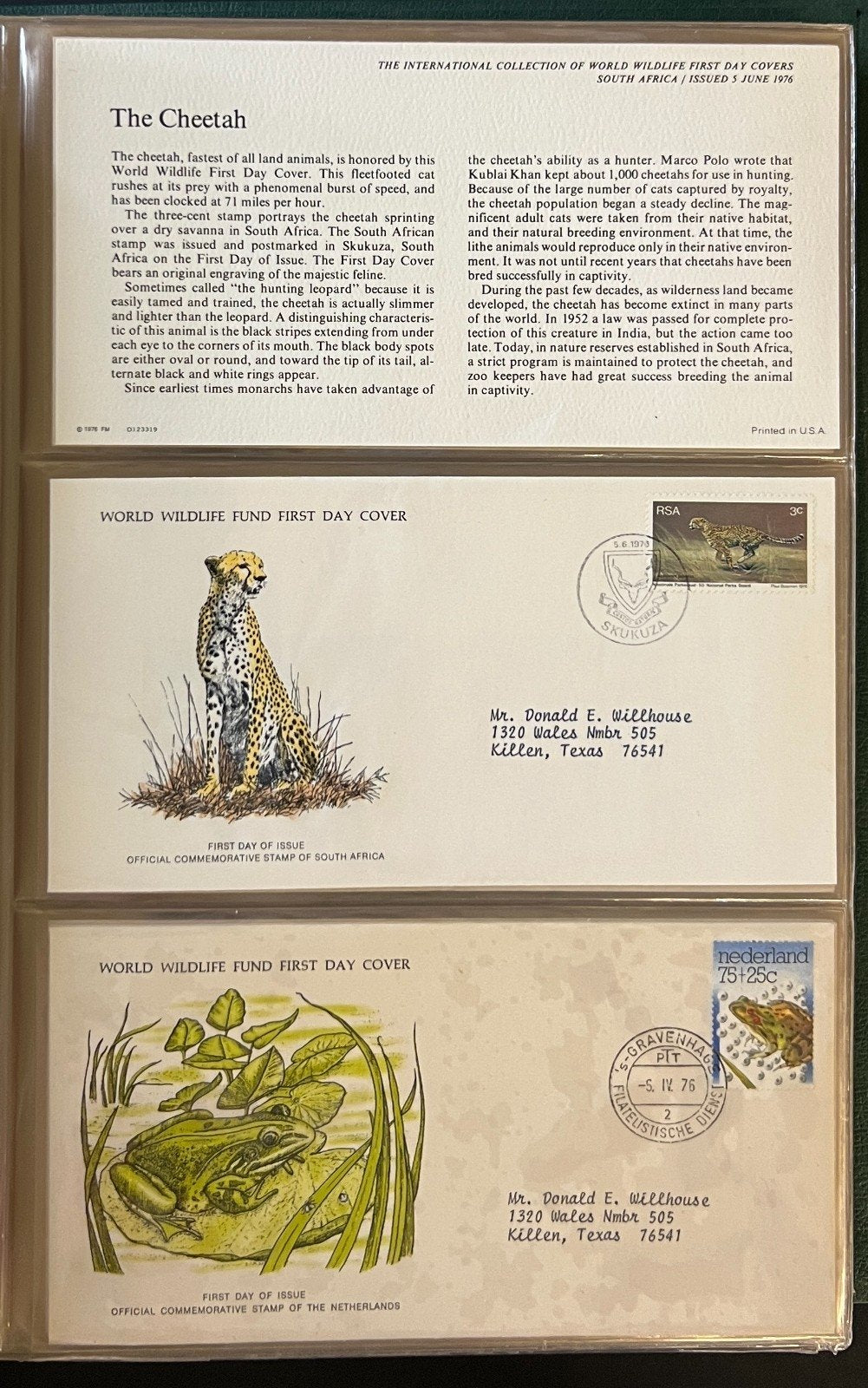 International World Wildlife First Day Cover Collection 57 Covers 1976 ZAYIX