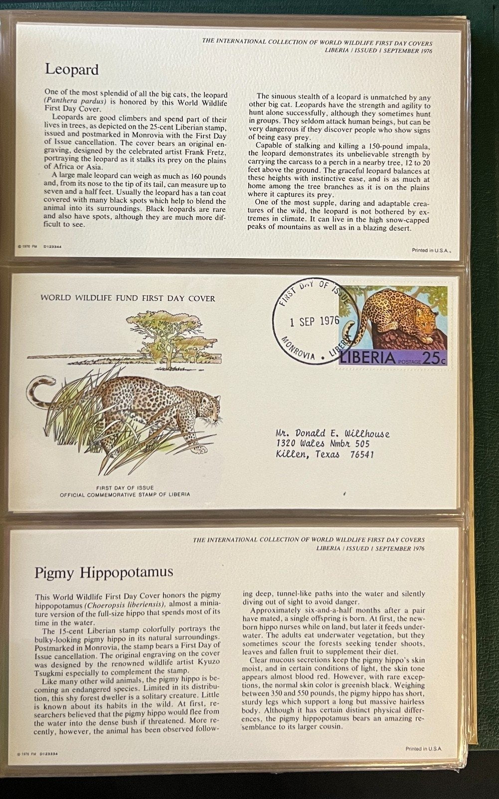 International World Wildlife First Day Cover Collection 57 Covers 1976 ZAYIX