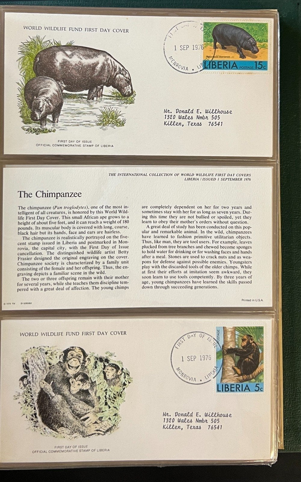 International World Wildlife First Day Cover Collection 57 Covers 1976 ZAYIX
