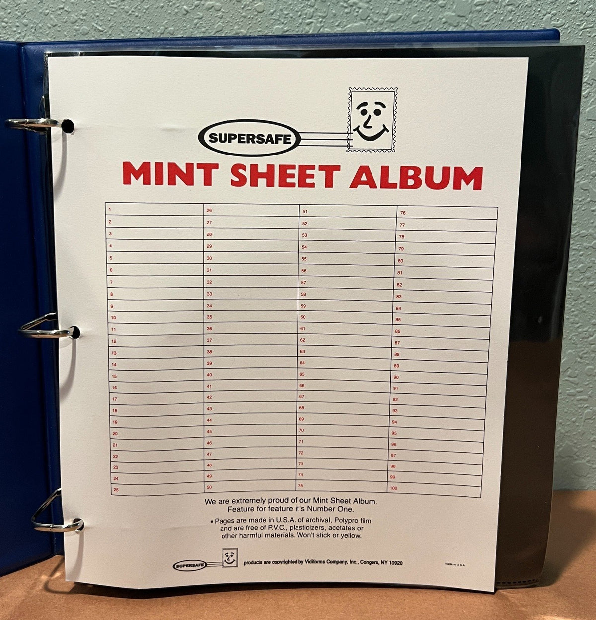 Mint Sheets Supersafe Stamp Album 50 Doubled Sided Pages ZAYIX