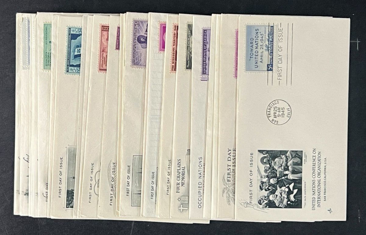 United States Art Craft FDC Cover Collection 45 FDC Covers 1944-1949 ZAYIX