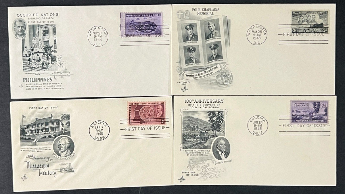 United States Art Craft FDC Cover Collection 45 FDC Covers 1944-1949 ZAYIX