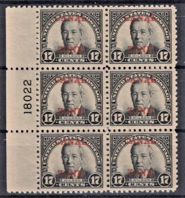 US Canal Zone 1925 Type B Overprint 17c black Plate Block Sc# 91 VF MNH ZAYIX