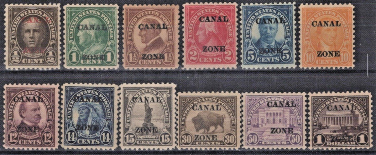 US Canal Zone 1924 Type A Overprint Sc# 71-81 VF MLH ZAYIX