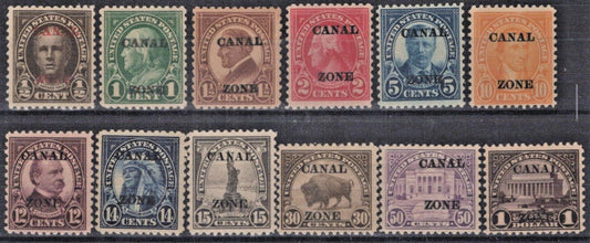 US Canal Zone 1924 Type A Overprint Sc# 71-81 VF MLH ZAYIX