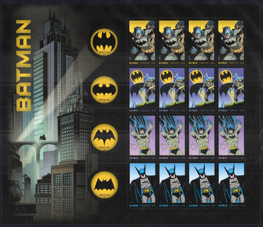 US 4928-4935 Mint Sheet (MNH) Batman Comic Book Designs Forever Stamp 2014 ZAYIX