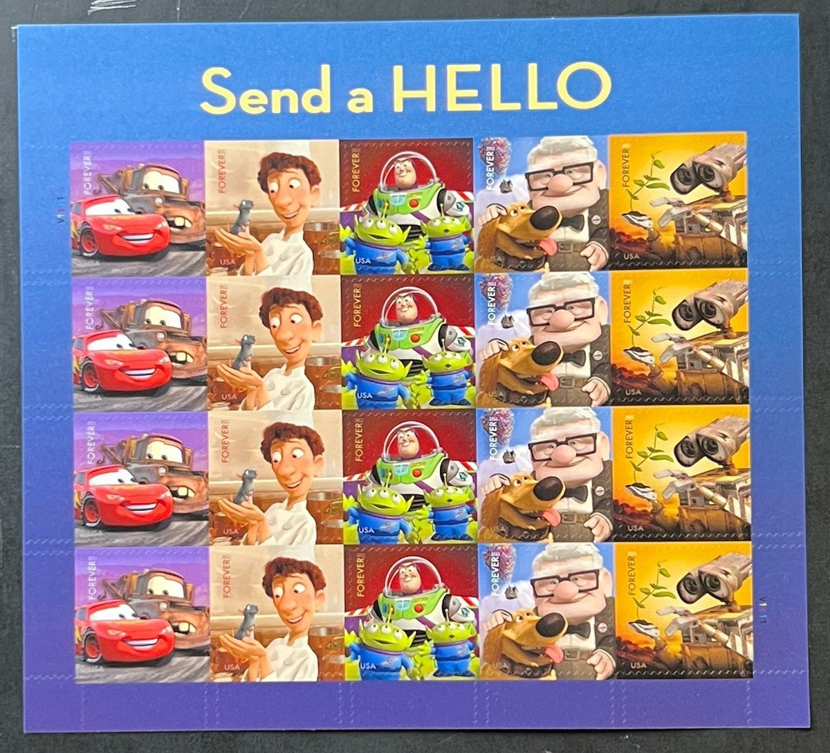 US 4553-4557 Mint Sheet (MNH) Pixar Films Send A Hello Forever Stamp 2011 ZAYIX
