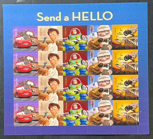 US 4553-4557 Mint Sheet (MNH) Pixar Films Send A Hello Forever Stamp 2011 ZAYIX