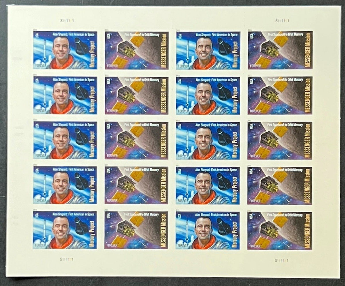 US 4527-28 Mint Sheet (MNH) Mercury Project & Messenger Forever Stamp 2011 ZAYIX