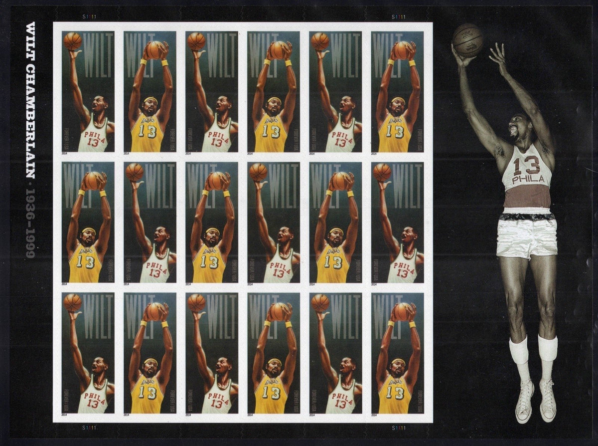 US 4950-4951 Mint Sheet (MNH) Wilt Chamberlain Forever Stamp 2014 ZAYIX