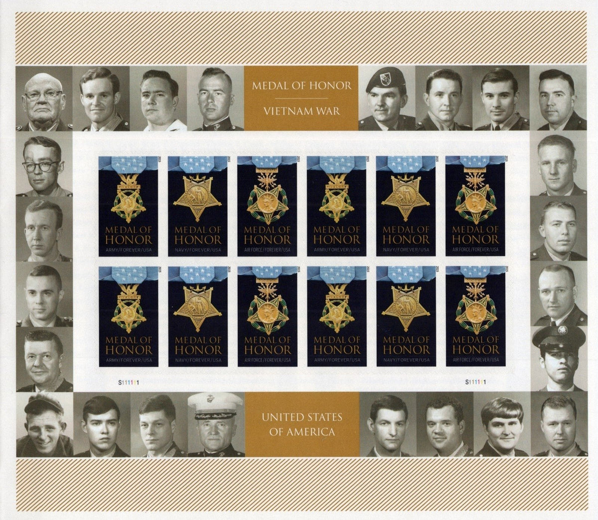 US 4988a Mint Sheet (MNH) Vietnam War Medal Of Honor Forever Stamp 2015 ZAYIX
