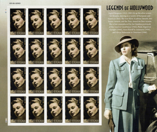 US 5012 Mint Sheet (MNH) Ingrid Bergman Hollywood Forever Stamp 2015 ZAYIX