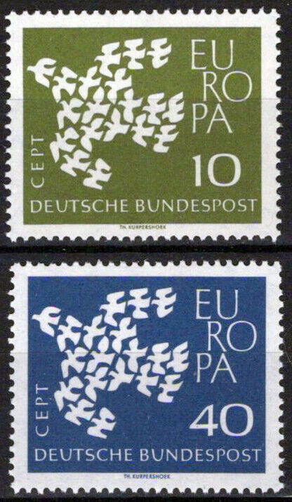 ZAYIX Germany 844-845 MNH Peace Birds Doves Europa Cept 042623S178M