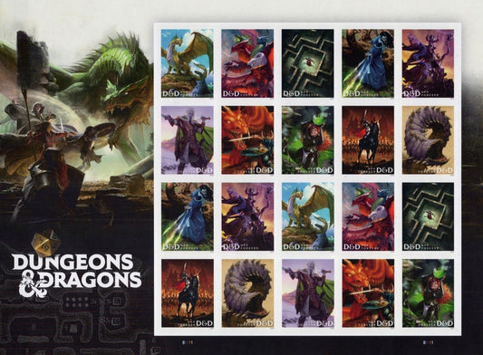 US 5909-5918 Mint Sheet (MNH) Dungeons And Dragons Forever Stamp 2024 ZAYIX