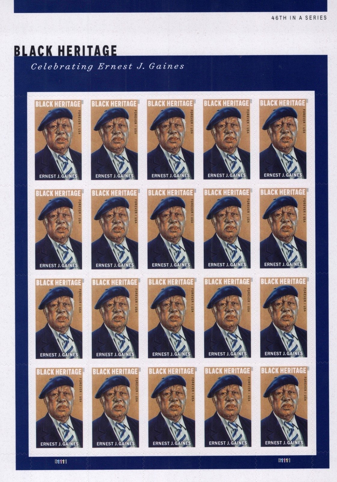 US 5753 Mint Sheet (MNH) Ernest J. Gaines, Author Forever Stamp 2023 ZAYIX