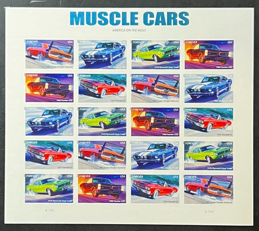 US 4743-4747 Mint Sheet (MNH) Muscle Cars Forever Stamp 2013 ZAYIX