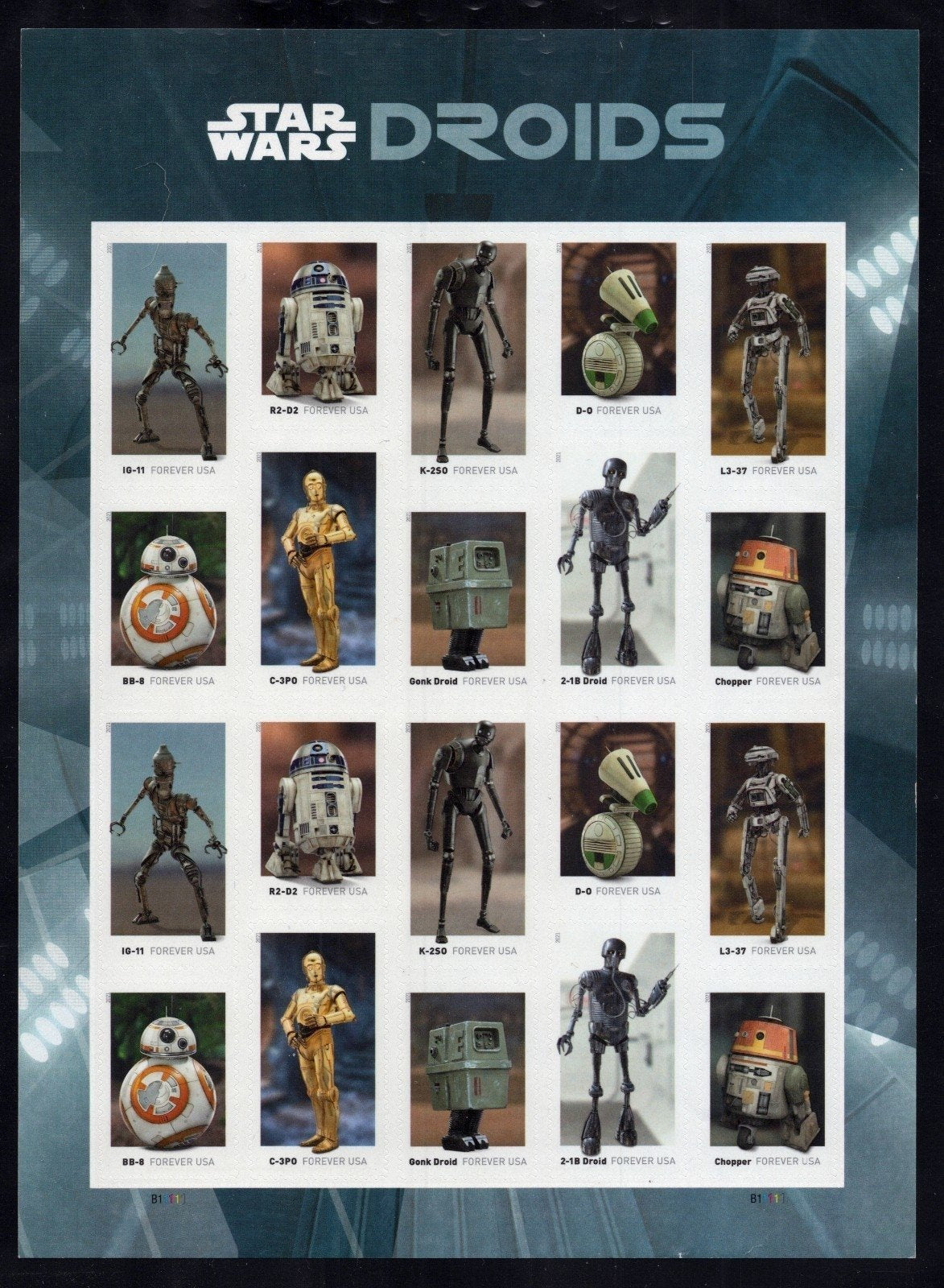 US 5573-5582 Mint Sheet (MNH) Star Wars Droids Forever Stamp 2021 ZAYIX