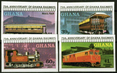 Ghana 678-681 MNH Imperf Railroads Locomotives Transportation ZAYIX 042623S168M