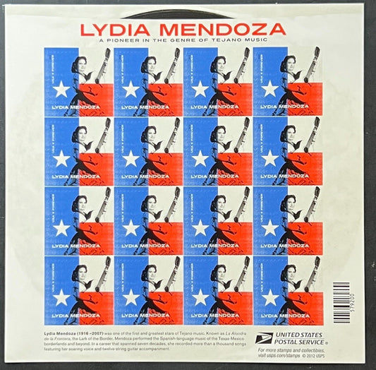 US 4786 Mint Sheet (MNH) Lydia Mendoza Music Icons Forever Stamp 2013 ZAYIX