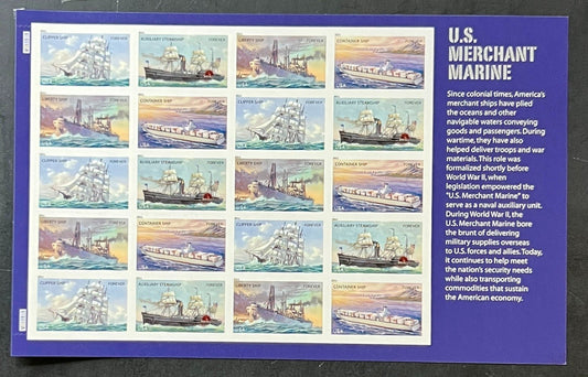 US 4548-4551 Mint Sheet (MNH) U.S. Merchant Marine Forever Stamp 2011 ZAYIX