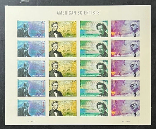 US 4541-4544 Mint Sheet (MNH) American Scientists Forever Stamp 2011 ZAYIX