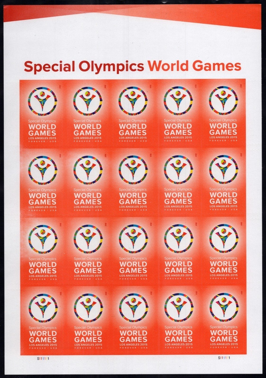 US 4986 Mint Sheet (MNH) Special Olympic World Games Forever Stamp 2015 ZAYIX
