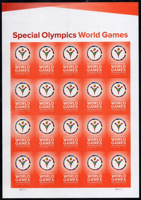 US 4986 Mint Sheet (MNH) Special Olympic World Games Forever Stamp 2015 ZAYIX
